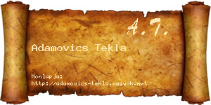 Adamovics Tekla névjegykártya
